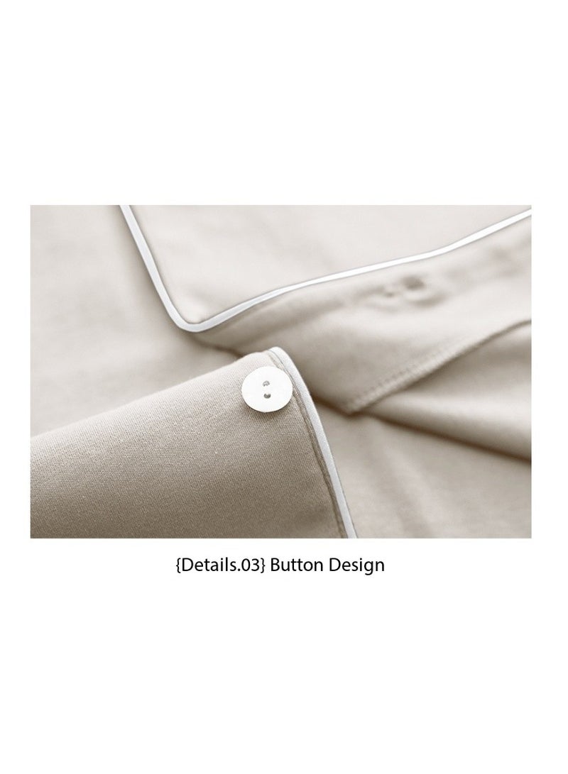 Feraco 100% Cotton Men's Pajamas, Spring/Autumn Home Wear, Long-Sleeved Cardigan Set, Loose Fit, Plus Size, High-End Home Wear (Milk Coffee Color) - Image 4