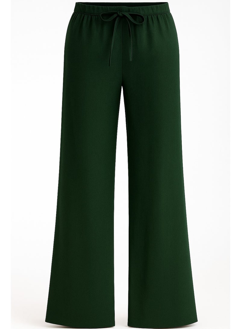 Soft Steps Soft Steps Women's Linen Pants Size L Dark Green  - Image 3