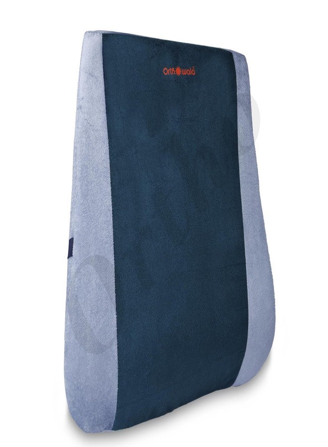 Backfit ® - Backrest for Chair/Car/Dinning Chair, Sofa etc - Gold Series- Ideal for Chair Sofa & car Chair Back Support -Full Size (Blue and Grey) - Image 1
