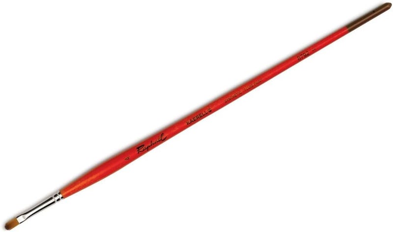 Raphael Kaerell Long Handle Oil & Acrylic Brush, Filbert, 4, Synthetic - Image 1