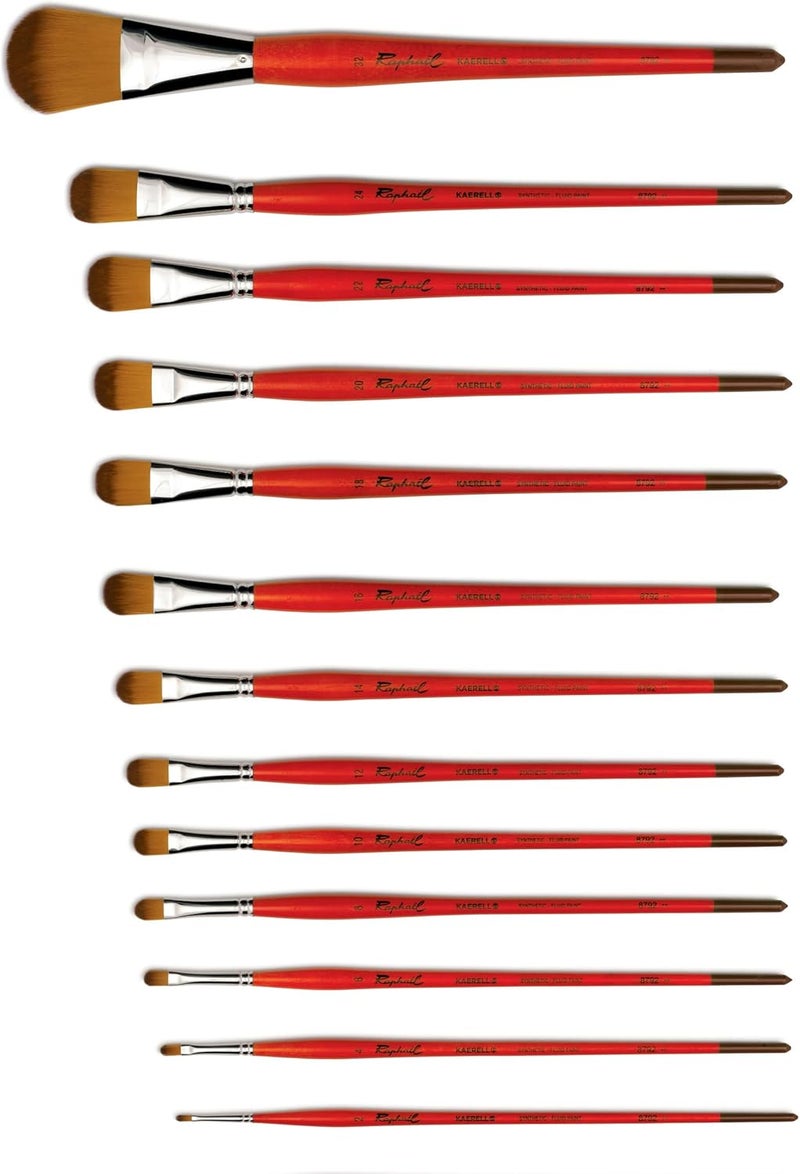 Raphael Kaerell Long Handle Oil & Acrylic Brush, Filbert, 4, Synthetic - Image 2