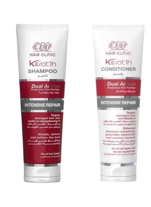 Eva Ekeratin Shampoo For All Hairs - 230 ml+ EVA HAIR CLINIC E-KERATIN CONDITIONER 230 ML (packaging my vary)