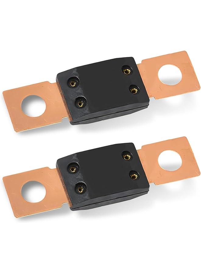 2 Pcs Auto Mega Fuse, 300A Bolt-On Fuse, Forkbolt Round Hole Fuse, Suitable For Most Cars (Black) - Image 1