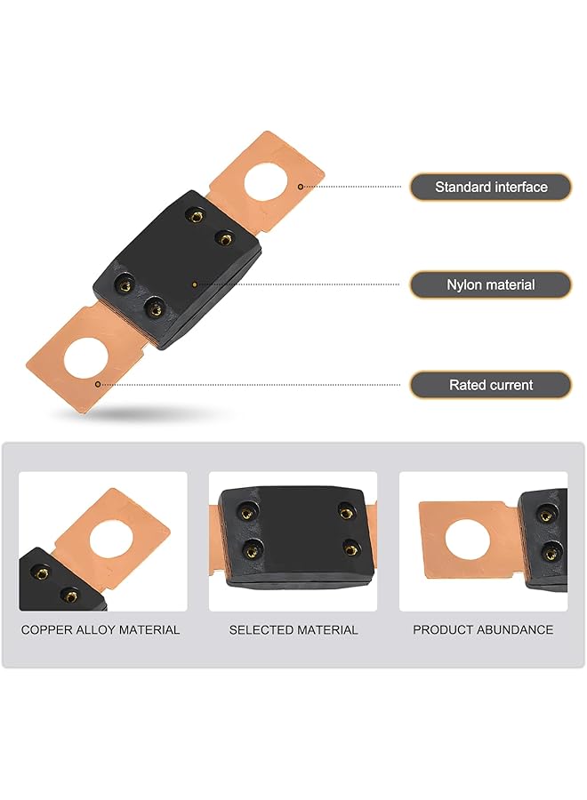 2 Pcs Auto Mega Fuse, 300A Bolt-On Fuse, Forkbolt Round Hole Fuse, Suitable For Most Cars (Black) - Image 4