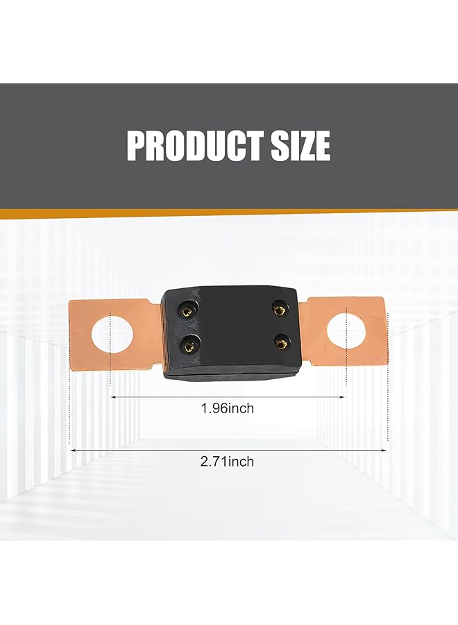 2 Pcs Auto Mega Fuse, 300A Bolt-On Fuse, Forkbolt Round Hole Fuse, Suitable For Most Cars (Black) - Image 2