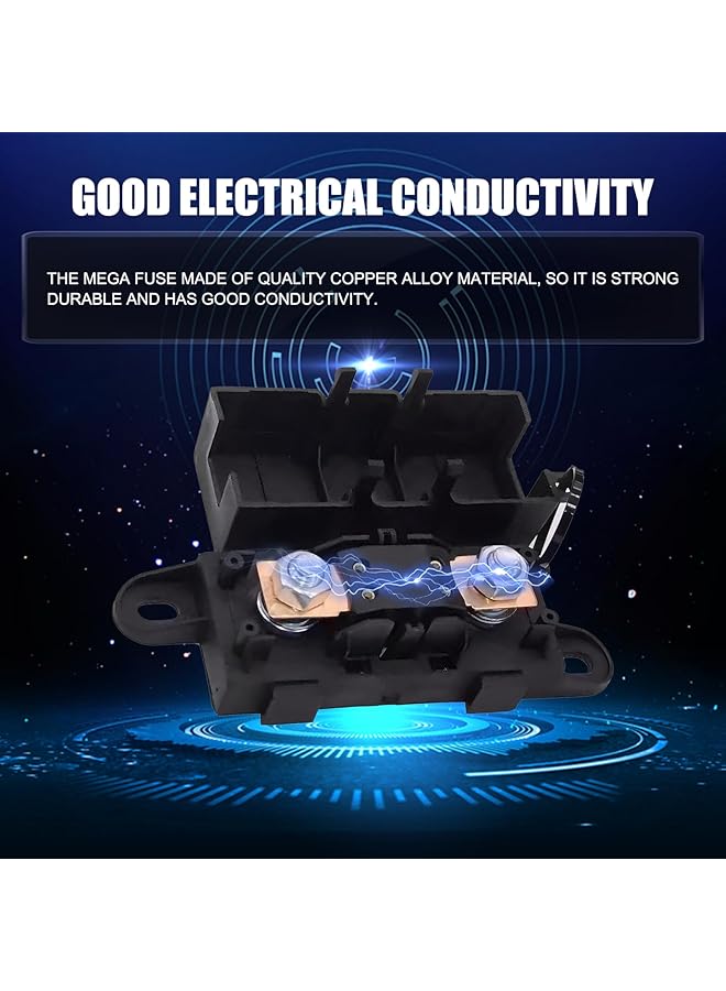 2 Pcs Auto Mega Fuse, 300A Bolt-On Fuse, Forkbolt Round Hole Fuse, Suitable For Most Cars (Black) - Image 5