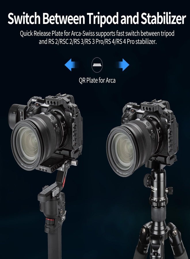 نيتز قفص Nitze Z6 III لكاميرا Nikon Z6 III، مزود بسكة NATO مدمجة، وقاعدة تثبيت ملحقات، ولوحة تحرير سريع لنظام Arca-Swiss - T-N05A - Image 4