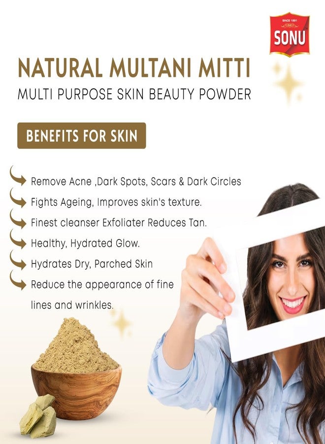 SONU Multani Mitti Powder for Face Pack, Pure & Natural, Fuller's Earth/Betnonite Clay, Chemical Free(800 g) - Image 5
