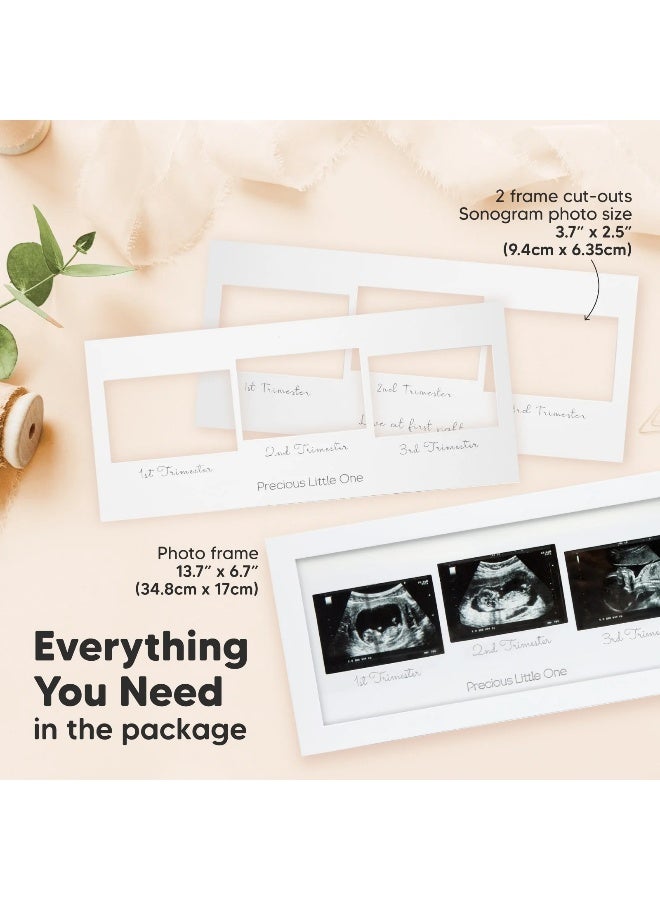 KeaBabies Trio Baby Sonogram Frame, Ultrasound Keepsake, Alpine White - Image 2