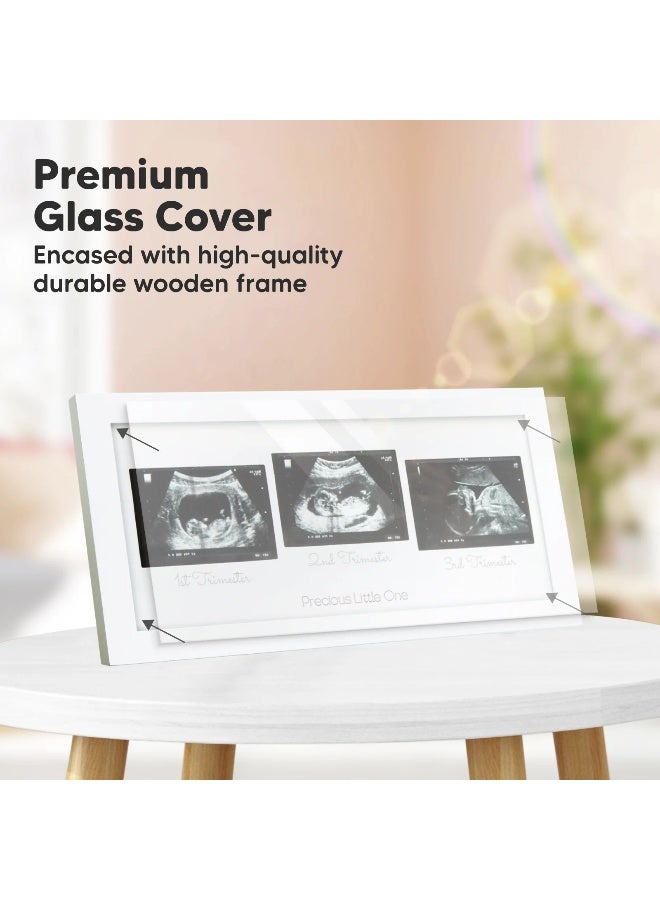 KeaBabies Trio Baby Sonogram Frame, Ultrasound Keepsake, Alpine White - Image 4