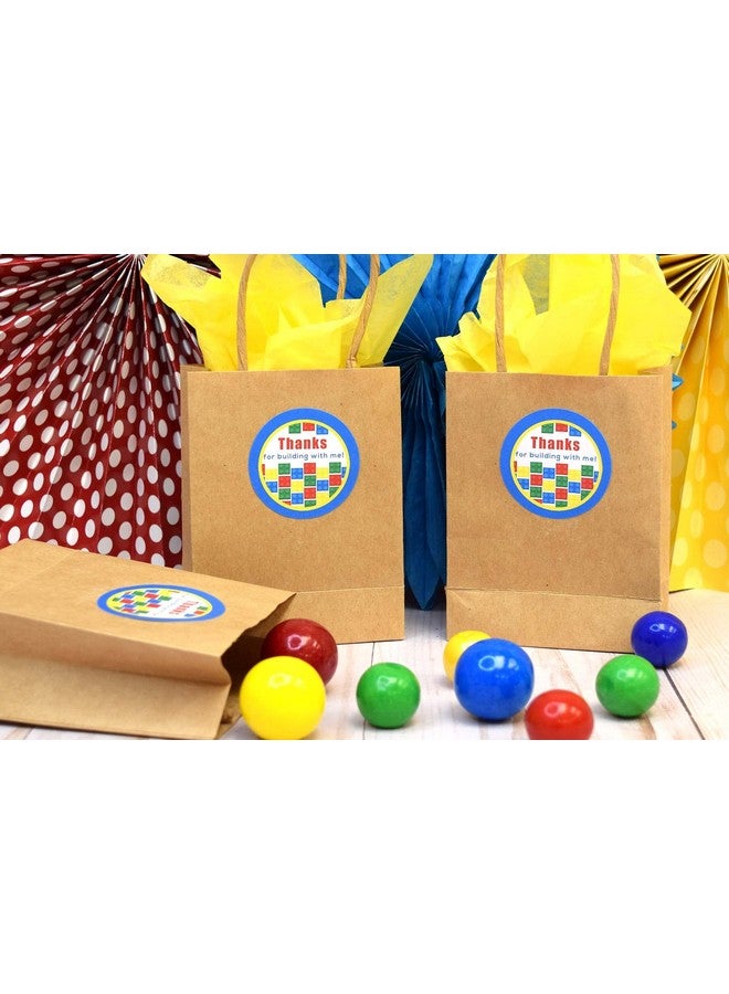 Amanda Creation Building Blocks Themed Birthday Thank You Sticker Labels For Kids 40 2" Party Circle Stickers By Amandacreation Great For Party Favors Envelope Seals & Goodie Bags - Image 5