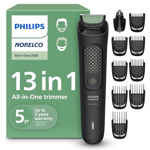 Norelco Philips Norelco All-in-One 3000 Series 13 in 1 Trimmer, Beard Styler & Men's Hair Clipper, 9 Length Settings & Self-Sharpening Skin-Friendly Blades, MG3919/50 - Image 1