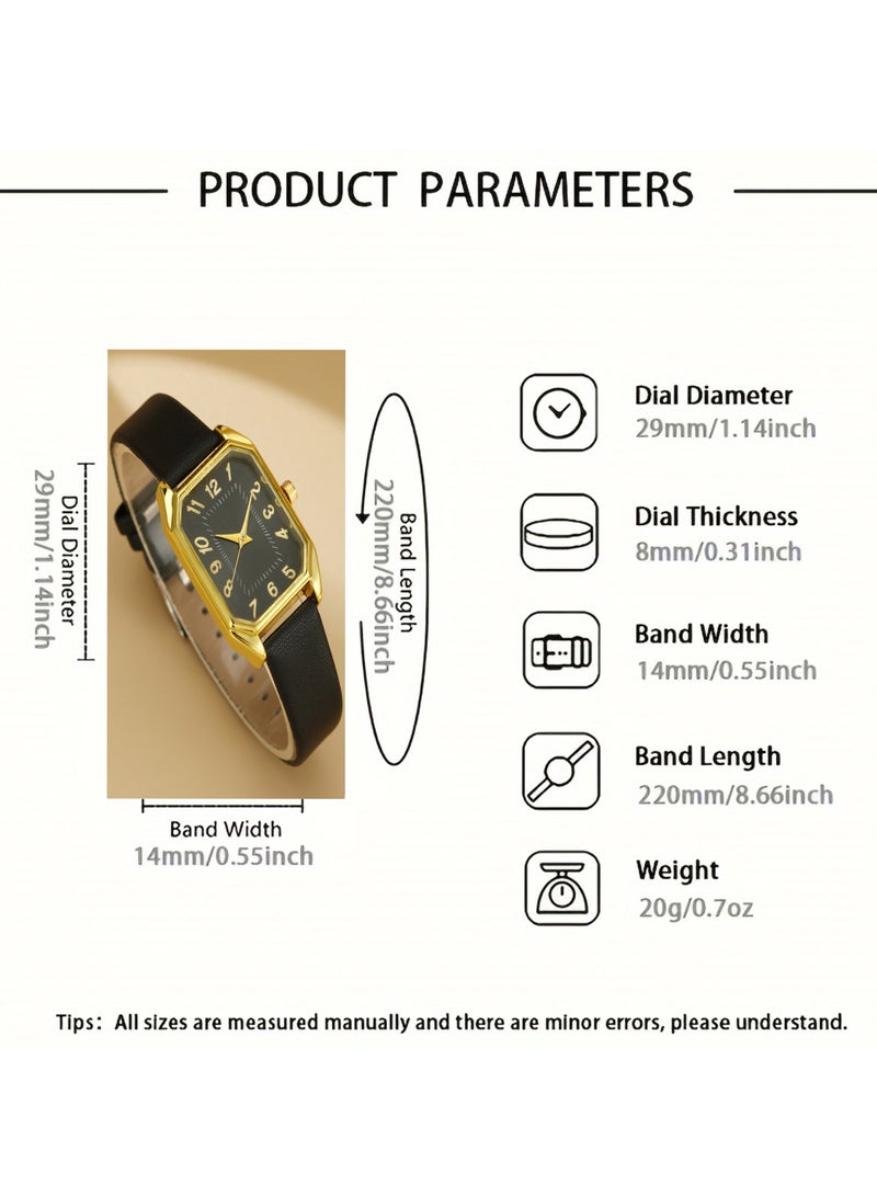 Ladies Watch Fashionable Women Quartz Diamond Wristwatch Classic Simple Watches Business Decoration Bangle Bracelet Necklace Ring Earring Girl Gift Set  - Image 4