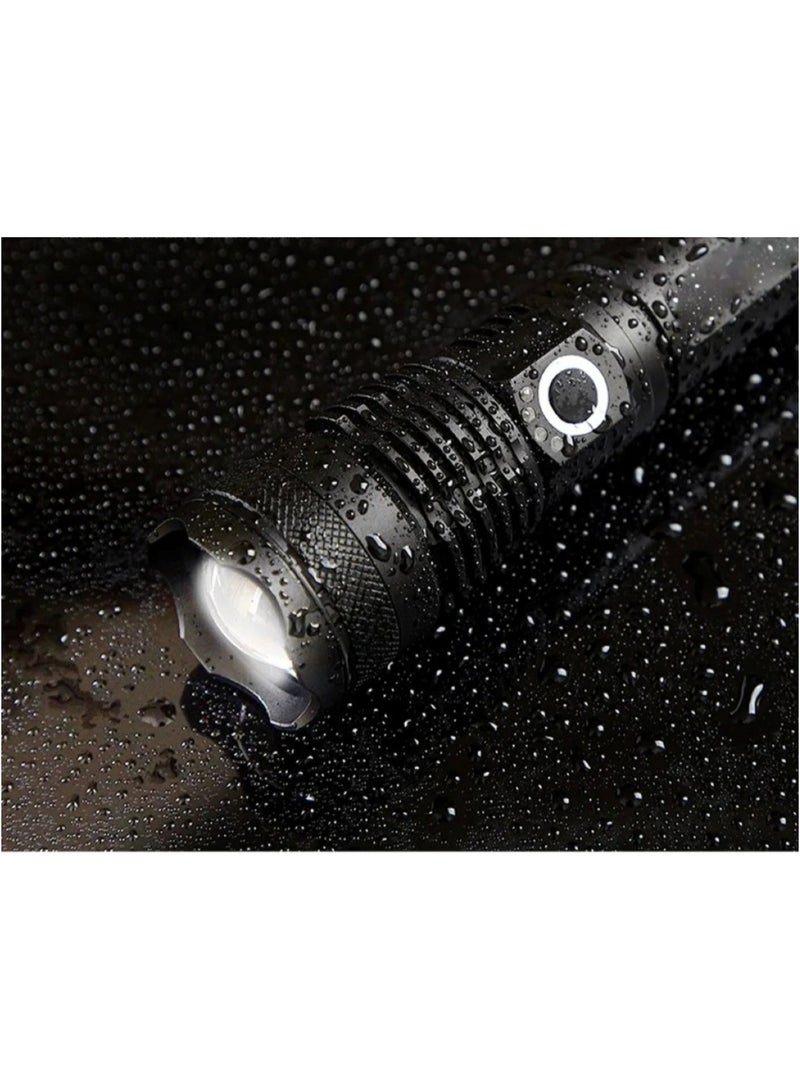 Zoomable Waterproof LED Flashlight with Battery High-Powered, Portable Torch for Outdoor & Camping - Image 3