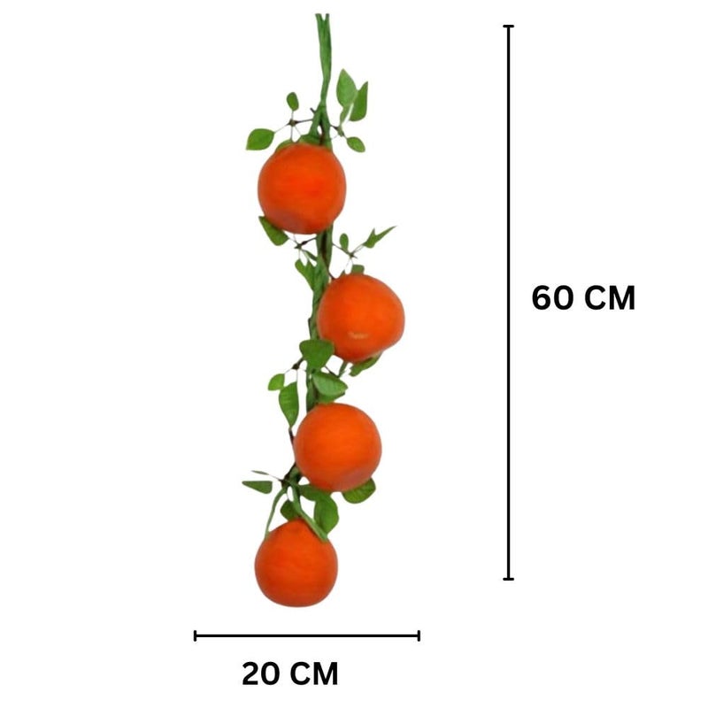 SINGAA Artificial Fruits Strings | Fruit Chain for Home, Office, Garden, Juiceshops, Wall Hanging, Fruit Shops, Reception, Photography and Events Decoration - 60 CM (Pack of 1) (Orange) - Image 2