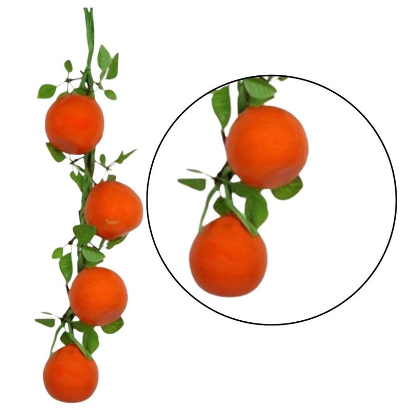 SINGAA Artificial Fruits Strings | Fruit Chain for Home, Office, Garden, Juiceshops, Wall Hanging, Fruit Shops, Reception, Photography and Events Decoration - 60 CM (Pack of 1) (Orange) - Image 3