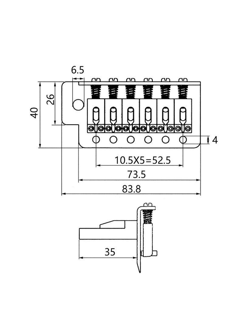 NIBEMINENT - Tremolo Bridge Set Replacement Part For Strat ST Style Electric Guitar - Image 1