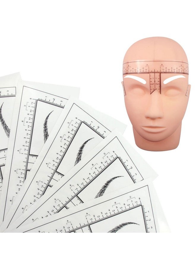 Guapa - 50Pcs/Pack Eyebrow Ruler With Brow Shape Disposable Microblading Ruler Sticker Adhesive Brows Positioning Measure Tool - Image 1