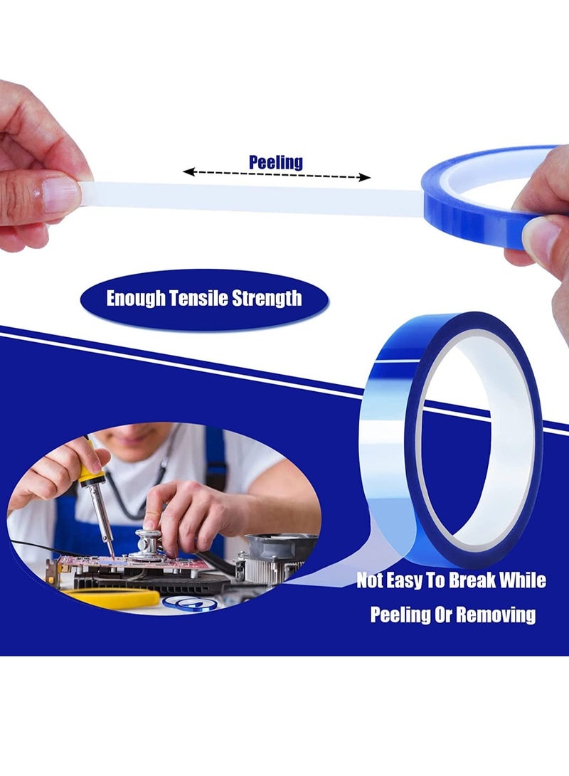 Cobest Heat Tape, High Temperature Heat Resistant Tape Heat Transfer Tape for Heat Sublimation Press Vinyl, No Residue - 2 Rolls Blue - Image 2