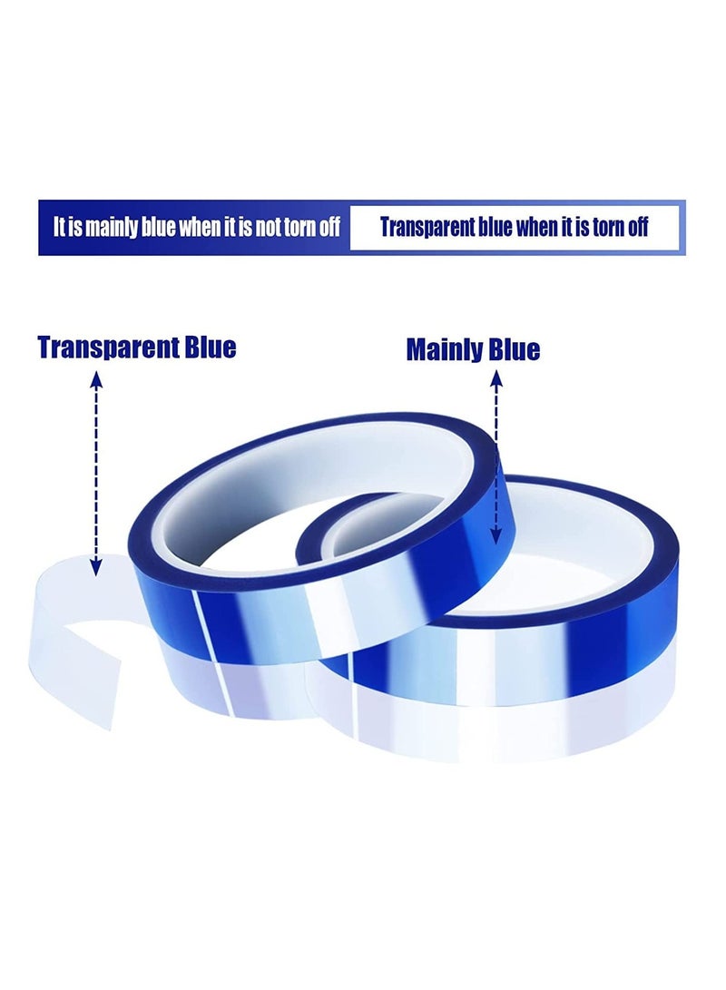 Cobest Heat Tape, High Temperature Heat Resistant Tape Heat Transfer Tape for Heat Sublimation Press Vinyl, No Residue - 2 Rolls Blue - Image 5