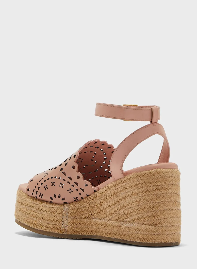 Ted Baker Pinky Laser Cut Wedge Sandals