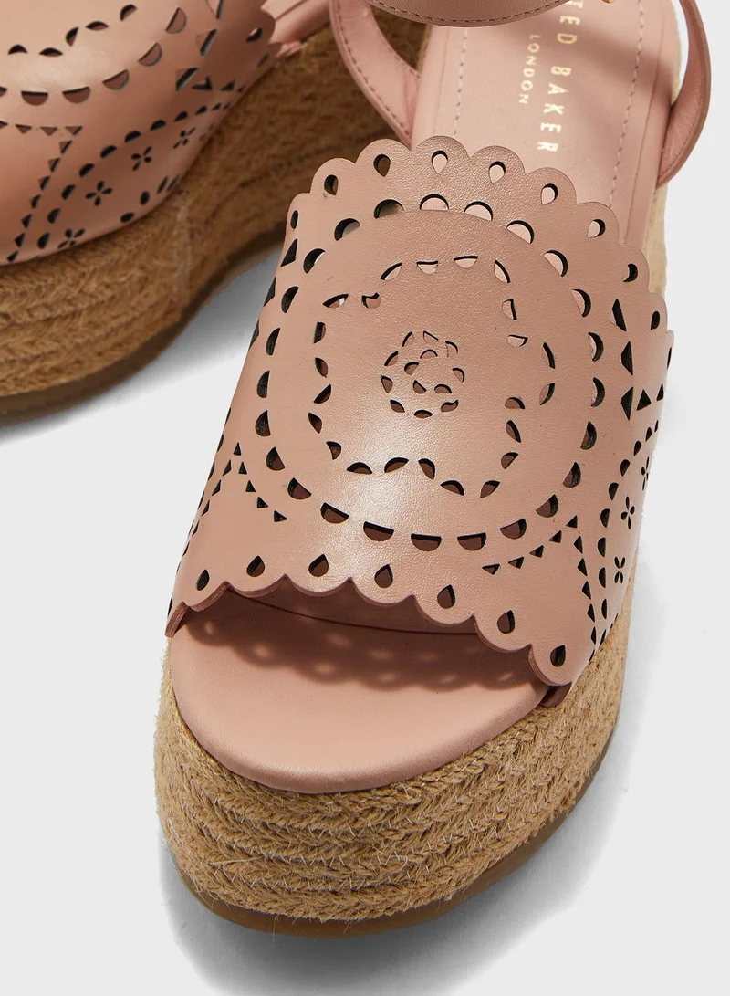 Ted Baker Pinky Laser Cut Wedge Sandals