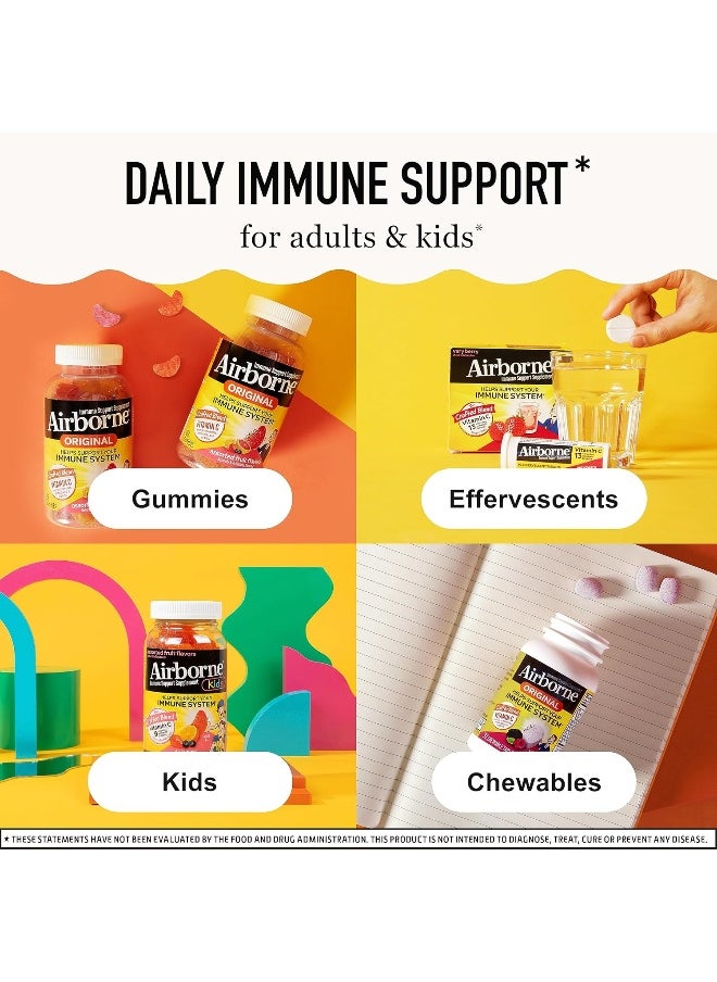 Airborne - 1000Mg Vitamin C Chewable Tablets With Zinc, Immune Support Supplement With Powerful Antioxidants Vitamins A C & E - (116 Count Bottle), Citrus Flavor, Gluten-Free - Image 1