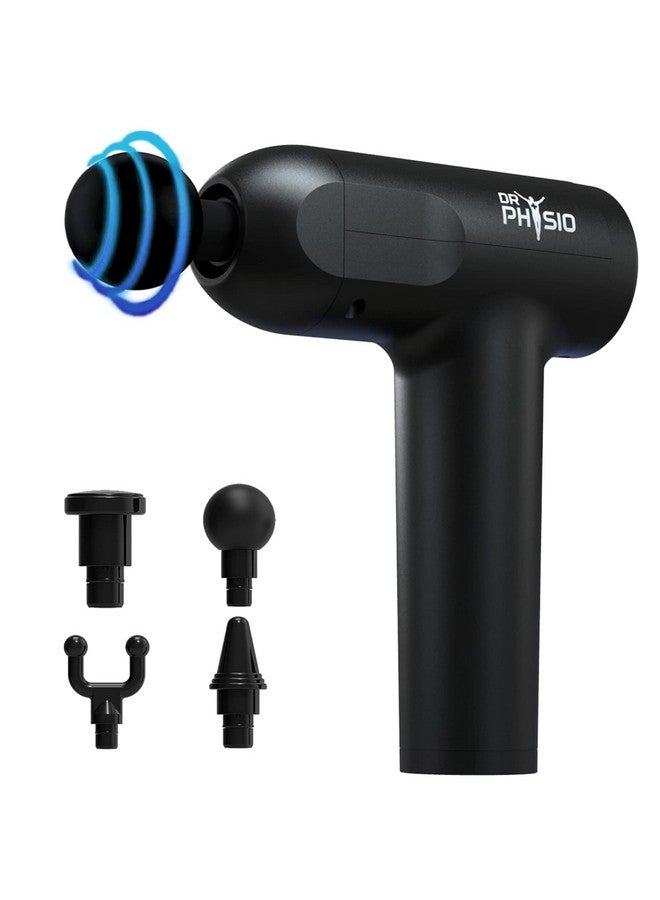 Dr Physio مسدس تدليك دكتور فيزيو سوبرفولت 1023 برو للأنسجة العميقة، آلة تدليك للجسم بالكامل لتخفيف الألم، تدليك العضلات واسترخاء الجسم، استعادة العضلات بشكل أسرع، قابلة لإعادة الشحن، بدون سلك، محمولة (أسود غير لامع) - Image 1
