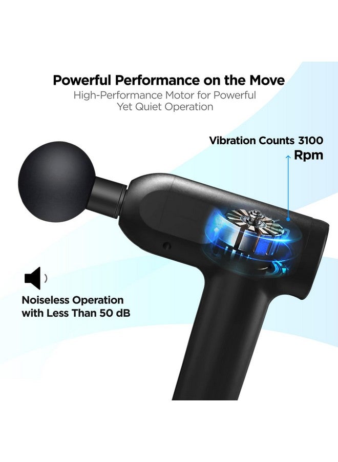 Dr Physio مسدس تدليك دكتور فيزيو سوبرفولت 1023 برو للأنسجة العميقة، آلة تدليك للجسم بالكامل لتخفيف الألم، تدليك العضلات واسترخاء الجسم، استعادة العضلات بشكل أسرع، قابلة لإعادة الشحن، بدون سلك، محمولة (أسود غير لامع) - Image 3