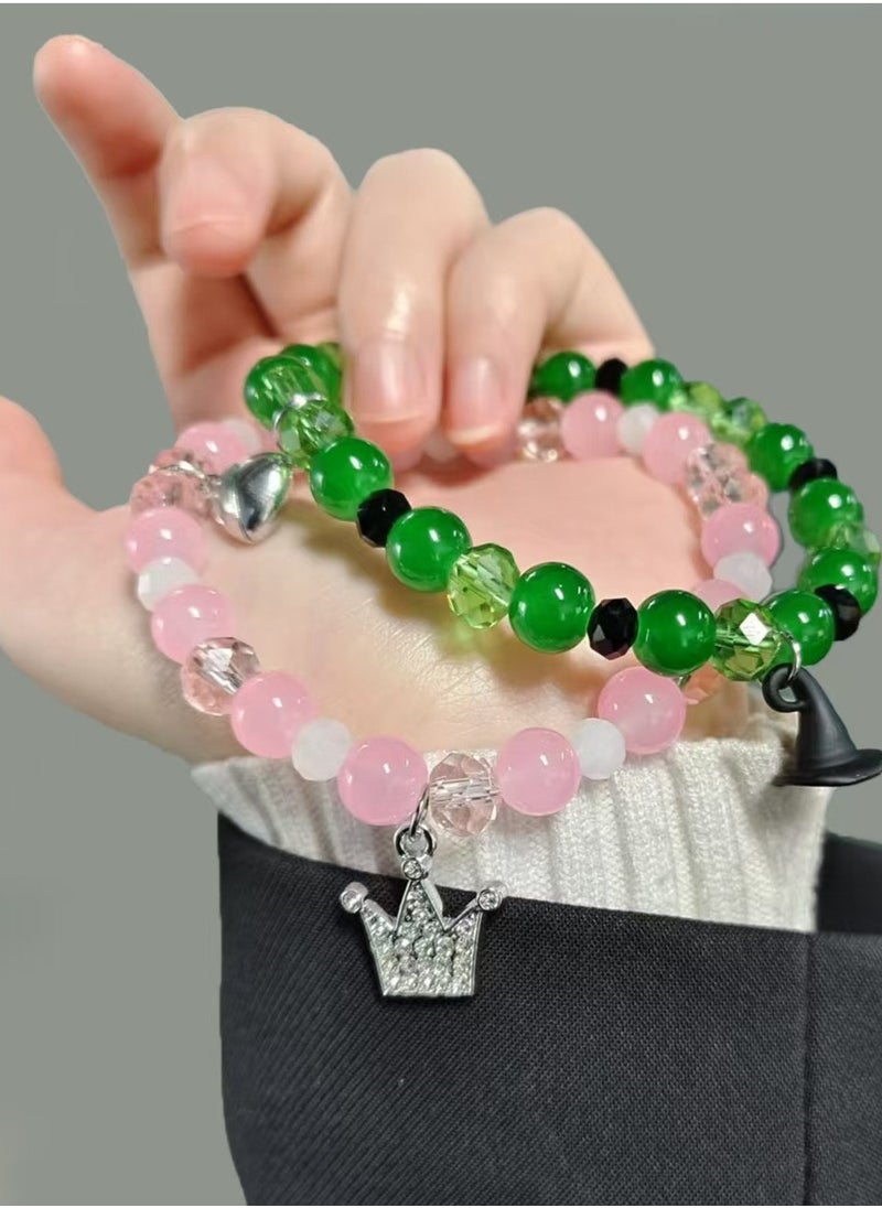Elphaba Galinda inspired movie Friendship/Pair/Birthday Gift Friendship bracelet/Crystal bracelet