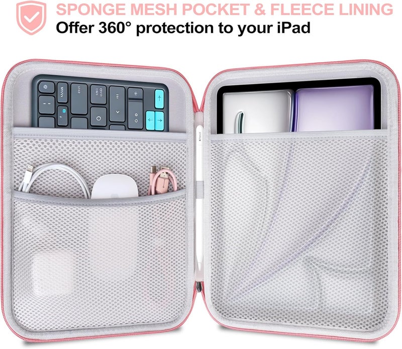 Lacdo Tablet Sleeve Case for 13 inch New iPad Air M4 M3 M2 2026-2024, 13 inch iPad Pro M5 M4 2025-2024, 12.9 inch iPad Pro 6 5 4 3, iPad Sleeve 13 inch Hard Shell Protective Tablet Carrying Case, Pink - Image 2