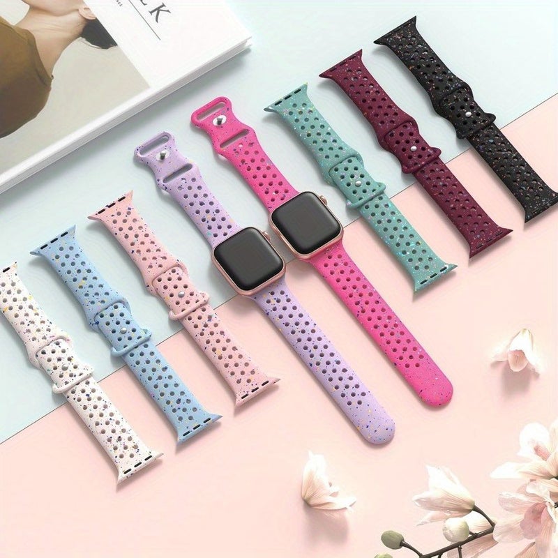 White Silicone Sport Band Compatible Apple Watch 42 44 45 46 49mm Series SE Ultra - Image 3
