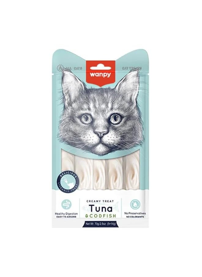 Wanpy Creamy Lickable Treats Tuna And Codfish 70 G 