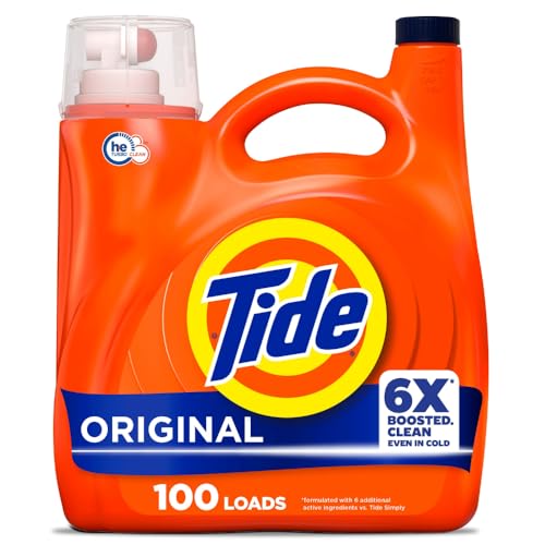 Tide Liquid Laundry Detergent, Original Scent, 125 fl oz, 100 Loads, Boosted Clean Even in Cold Water with Concentrated Washing Soap - Image 1