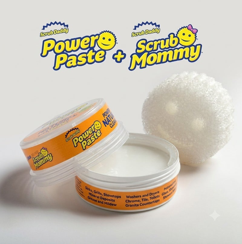 Scrub Daddy Power Paste Natural Multi Surface Cleaner with Scrub Mommy Sponge, Powerful Cleaning Paste for Kitchen, Bathroom, Stainless Steel, Glass, Ceramic, Sink & Household Deep Cleaning - Image 2