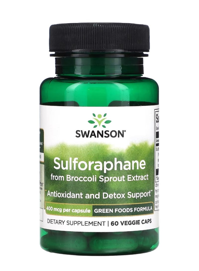 سوانسون سلفورافان من مستخلص براعم البروكلي، 400 ميكروجرام، 60 كبسولة نباتية - Image 1