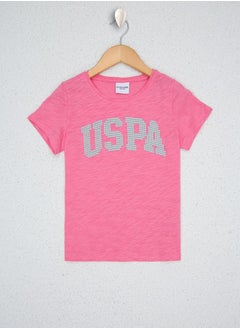 U.S.Polo Children's pink crew neck T-shirt  - Image 4