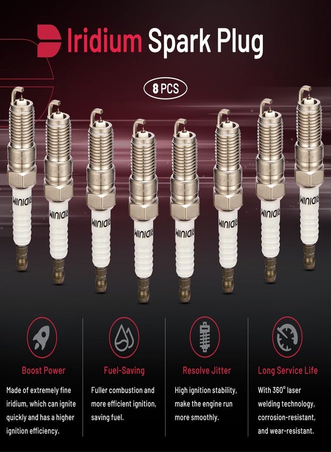 BDFHYK مجموعة شمعات إشعال BDFHYK مكونة من 8 قطع، متوافقة مع سيارات فورد كراون فيكتوريا E250 وE350 وE450 وF150، ومتوافقة مع سيارات أودي A8 وA8 كواترو، ومتوافقة مع سيارات لينكولن نافيجيتور، بديلة لشمعات الإشعال SP493 وSP479. - Image 4