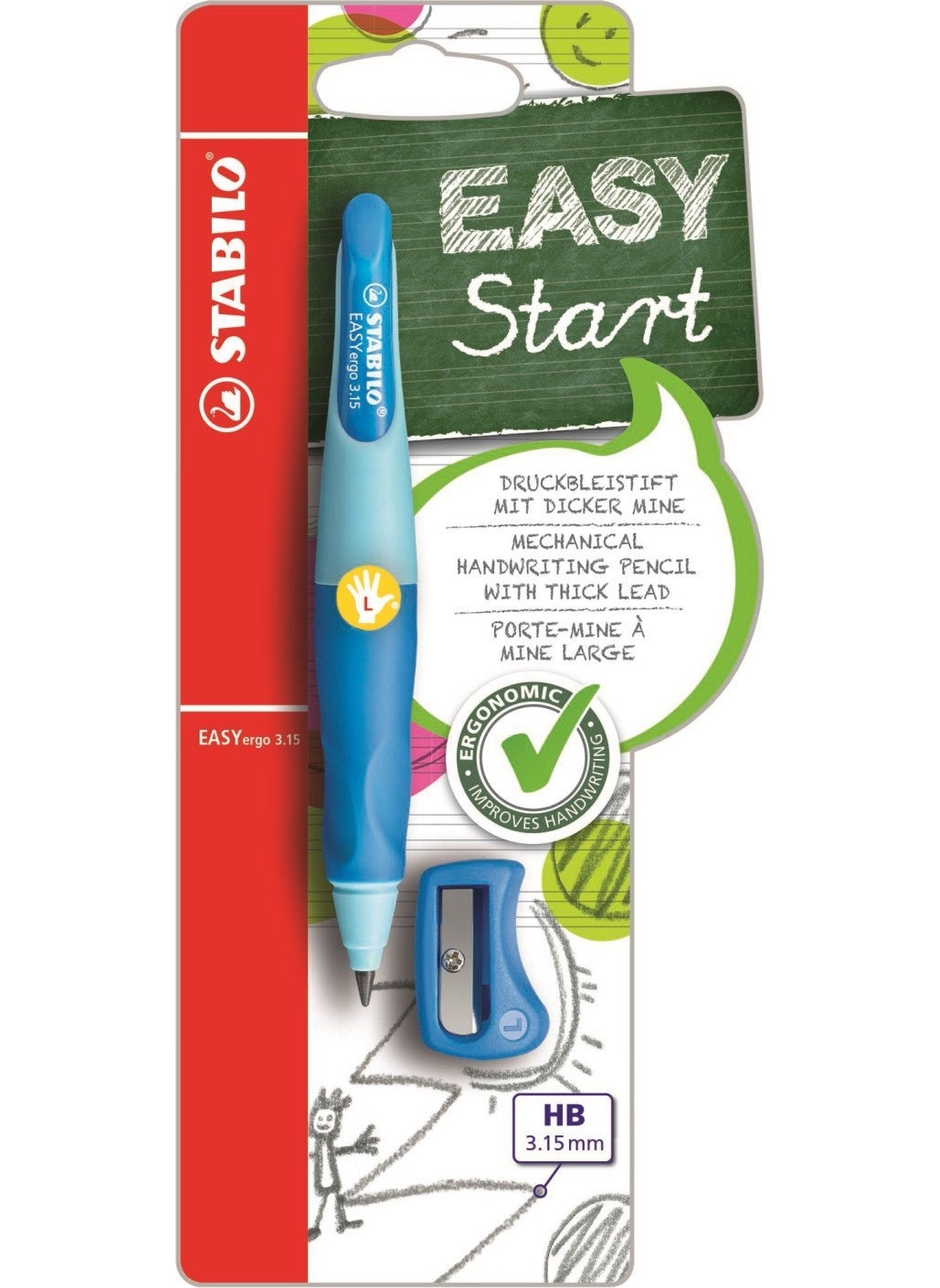 STABILO Easiergo 3.15 Left - Blue Blister 