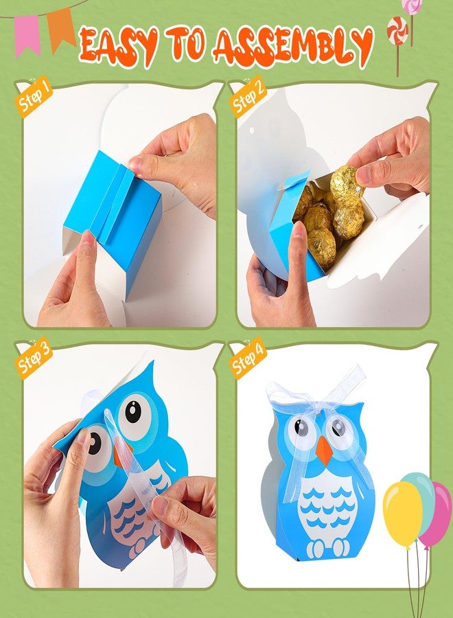 SilTriangle 24 Sets of Owl Party Favor Boxes Candy Treat Boxes with Mesh Straps for Animal Theme Party Birthday Decoration Supplies(Colorful) - Image 3