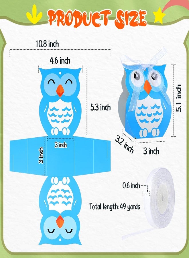 SilTriangle 24 Sets of Owl Party Favor Boxes Candy Treat Boxes with Mesh Straps for Animal Theme Party Birthday Decoration Supplies(Colorful) - Image 2