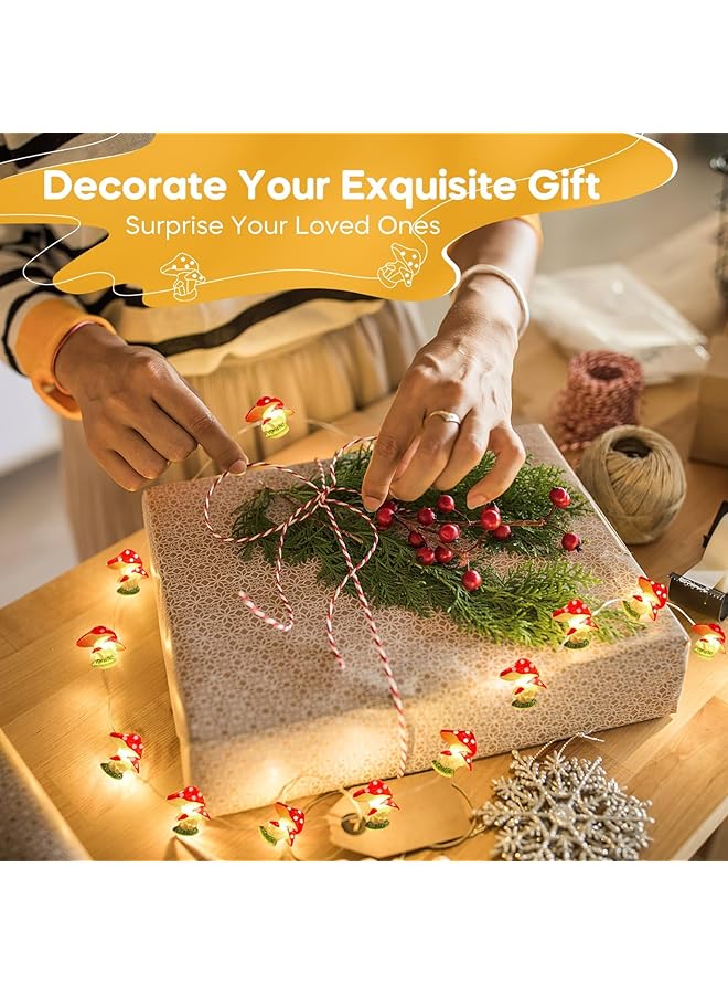 erorex Led Fairy String Lights Decorative Lights 3M 10Ft 20Leds Battery Operated String Lights For Indoor And Outdoor Party Wedding And Holiday Decorations Mushroom - Image 5