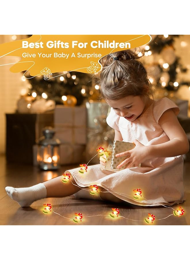 erorex Led Fairy String Lights Decorative Lights 3M 10Ft 20Leds Battery Operated String Lights For Indoor And Outdoor Party Wedding And Holiday Decorations Mushroom - Image 4