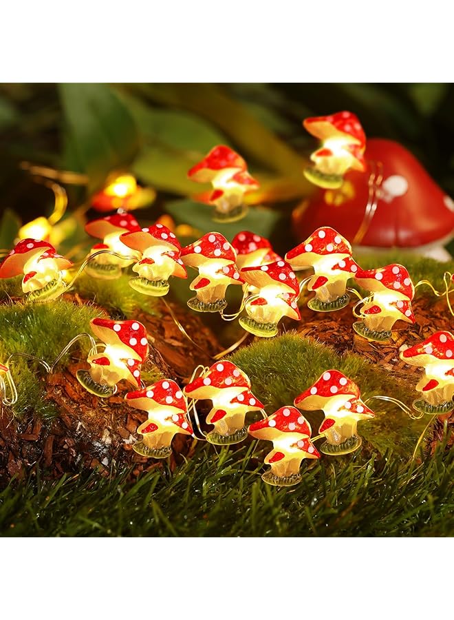 erorex Led Fairy String Lights Decorative Lights 3M 10Ft 20Leds Battery Operated String Lights For Indoor And Outdoor Party Wedding And Holiday Decorations Mushroom - Image 1