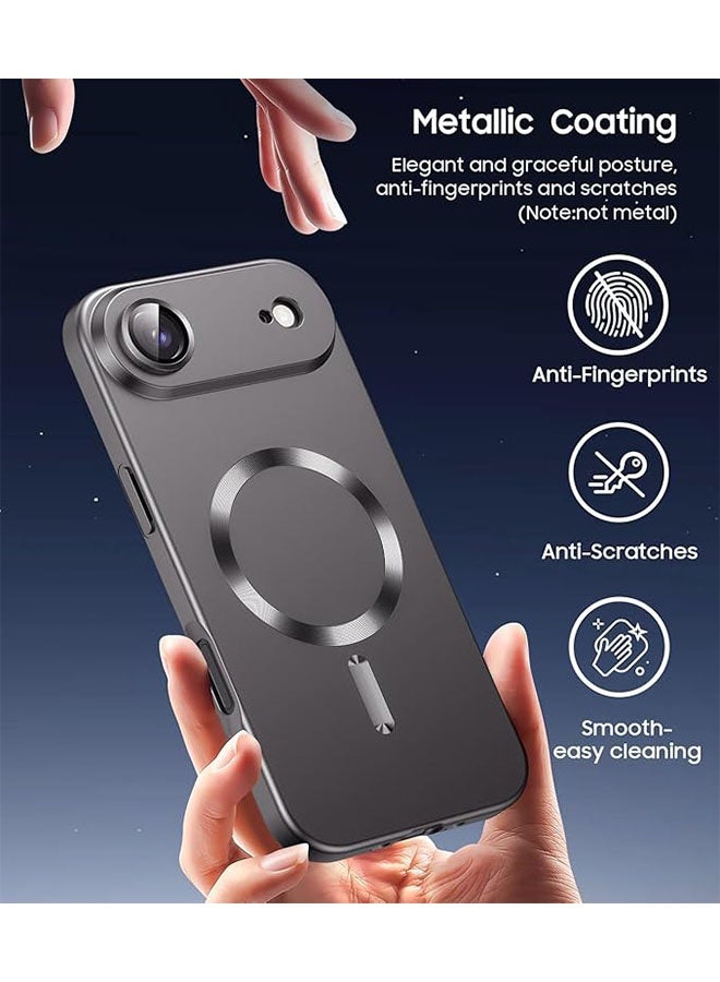 حالة مغناطيسية لآيفون 17 إير، [توافق مع MagSafe] [مدمج بحماية عدسة الكاميرا] [خفة ورقمش] حافظة هاتف من السيليكون الناعم مقاومة للصدمات بلمسة معدنية لآيفون 17 إير 6.5 بوصة، رمادي - Image 5