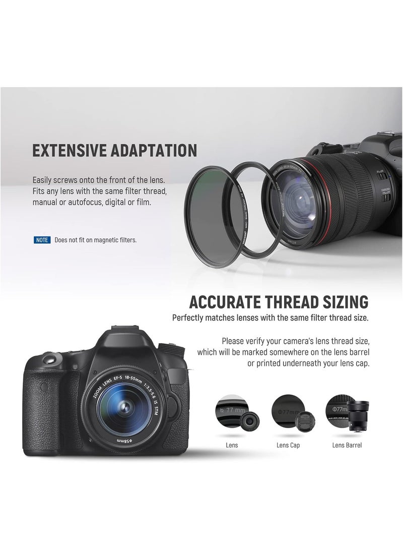 نيوير NEEWER 8-Piece Step-Up Adapter Ring Set – Premium Anodized Aluminum | Sizes: 49-52mm, 52-55mm, 55-58mm, 58-62mm, 62-67mm, 67-72mm, 72-77mm, 77-82mm – Black black - Image 4