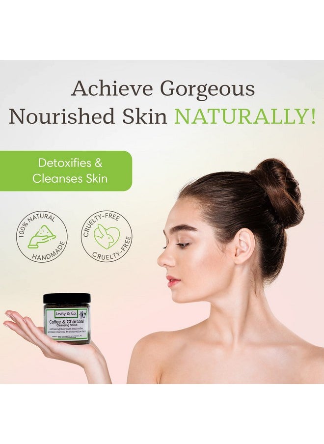 Levity & Co. - Coffee & Charcoal Face Scrub Natural Facial Cleanser For Women & Men Exfoliating Facial Wash Enriched With Arabica Coffee Activated Charcoal & White Willow Bark 4.5 Oz - Image 1