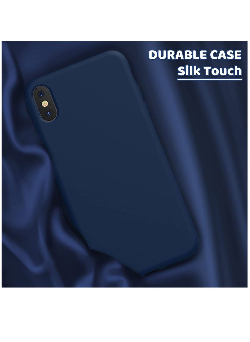 LEDIN Case for iPhone X/iPhone Xs case Liquid Silicone Gel Rubber Phone Case,iPhone X/iPhone Xs 5.8 Inch Full Body Slim Soft Microfiber Lining Protective Case (Deep Navy) - Image 4