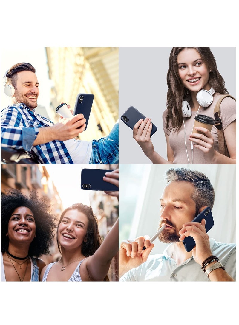 LEDIN Case for iPhone X/iPhone Xs case Liquid Silicone Gel Rubber Phone Case,iPhone X/iPhone Xs 5.8 Inch Full Body Slim Soft Microfiber Lining Protective Case (Deep Navy) - Image 2