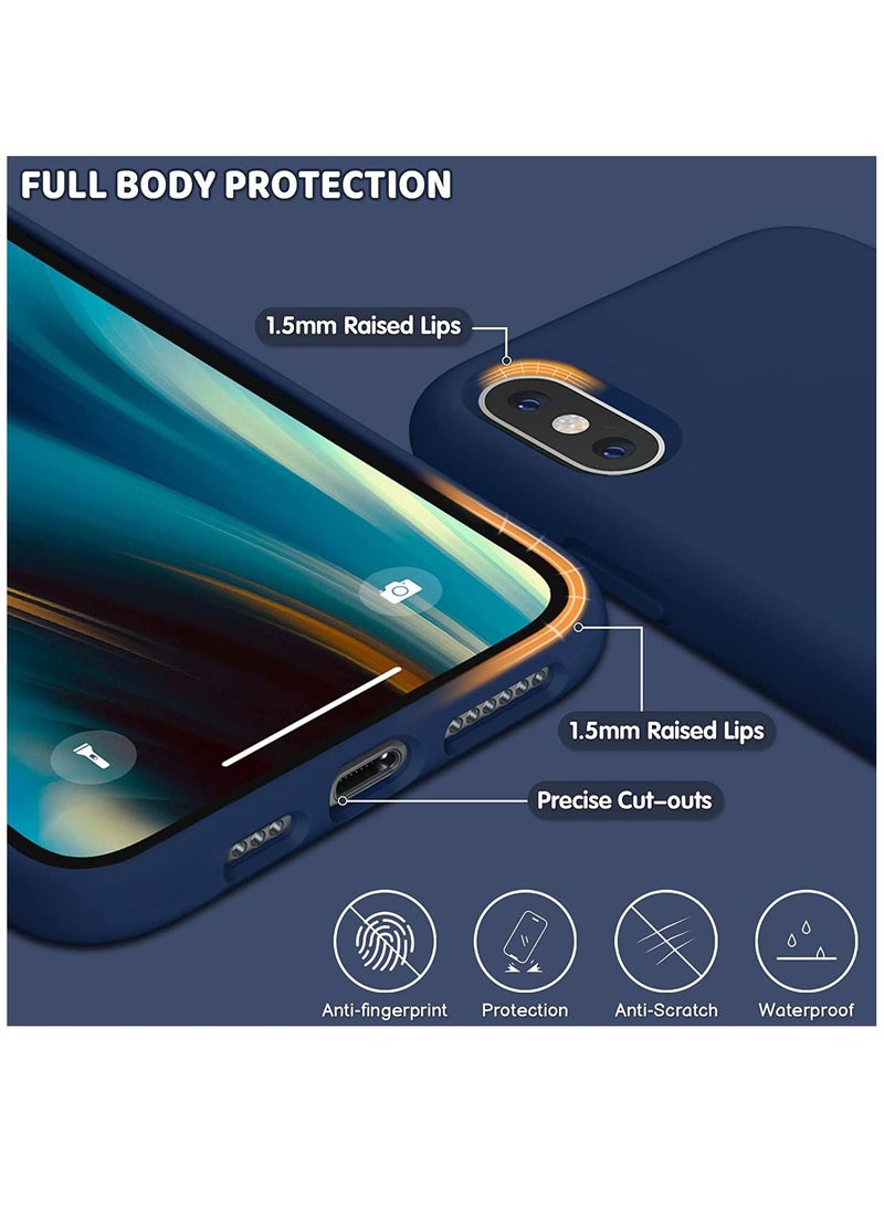 LEDIN Case for iPhone X/iPhone Xs case Liquid Silicone Gel Rubber Phone Case,iPhone X/iPhone Xs 5.8 Inch Full Body Slim Soft Microfiber Lining Protective Case (Deep Navy) - Image 3